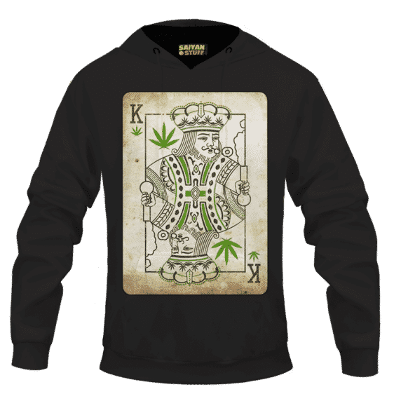King Of Marijuana Card Awesome 420 Weed Black Hoodie