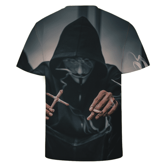 Smoking Joint Marijuana V For Vendetta Mask Dope T-shirt