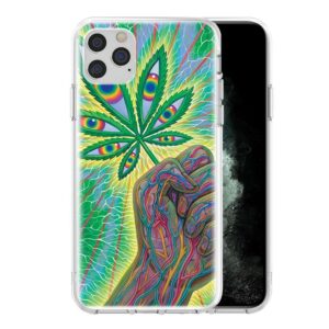 Trippy Weed Leaf With Eyes iPhone 12 (Mini, Pro & Pro Max) Cover