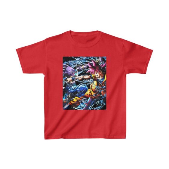 Dragon Ball Z Beerus Vs Goku Red Fierce Battle Kids T-shirt