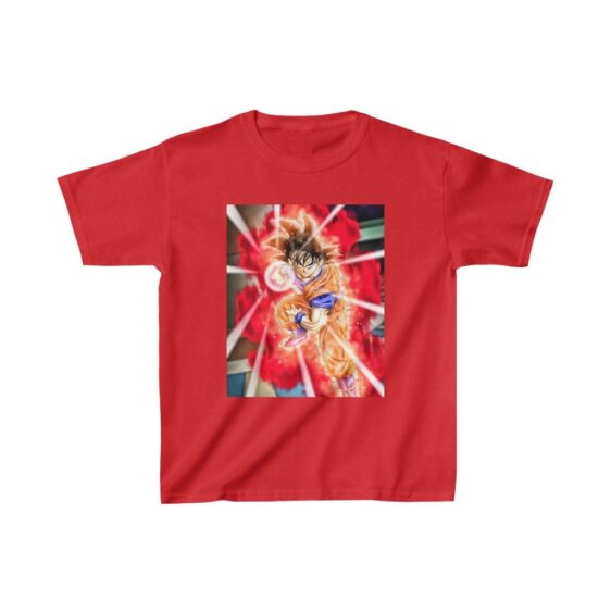 DBZ Super Goku Red Kaioken Energy Epic Punch Kids T-shirt