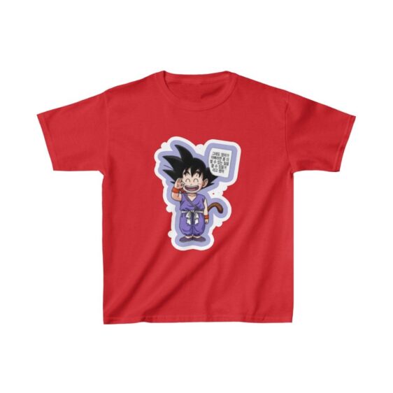 Dragon Ball Z Funny Cute Goku Hello Cute Kids T-shirt