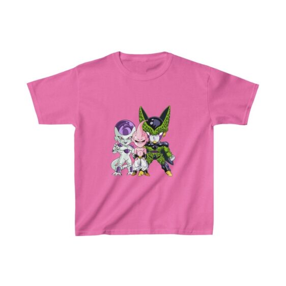 DBZ Cell Kid Buu Frieza Chibi Villains Cute Kids T-shirt