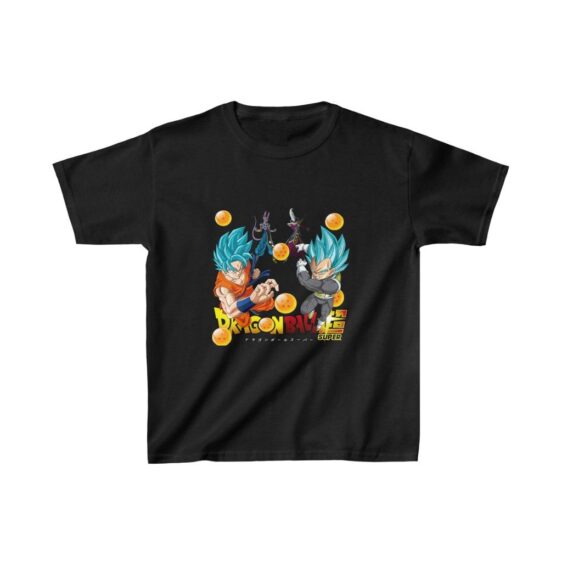 Dragon Ball Super Beerus Whis Goku Vegeta Blue Kids T-shirt