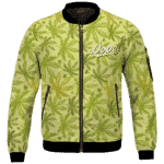 Marijuana Breezy Seamless Pattern Hemp Awesome Bomber Jacket