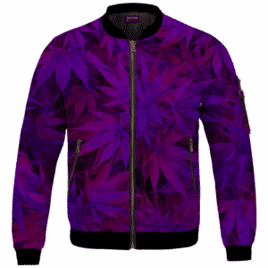 Purple Haze Trippy Marijuana Hemp 420 Bomber Jacket