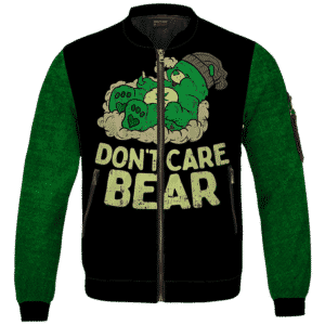 We Don't Care Bear Parody High on Marijuana 420 Bomber Jacket