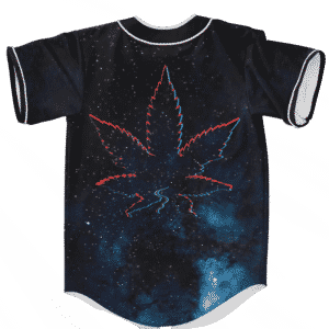 Galaxy Geometric Retro Marijuana Leaf 420 Weed Baseball Jersey