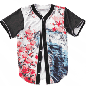 Japanese Painting Cherry Marijuana Blossoms 420 Baseball Jersey
