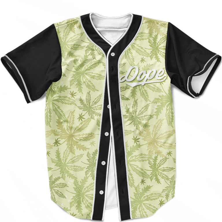 Marijuana Vector Logo Paisley Fabric Dark Awesome Baseball Jersey ...
