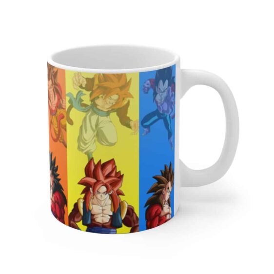 Dragon Ball Z Goku Vegeta Gogeta Fusion Forms Ceramic Mug