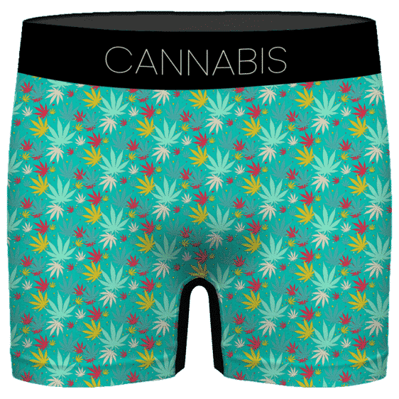Dope Cannabis Pattern 420 Marijuana Surf Green Men's Boxers