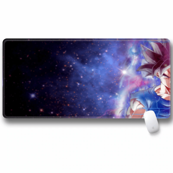 Goku Intense Stare Galaxy Background Long Mouse Pad