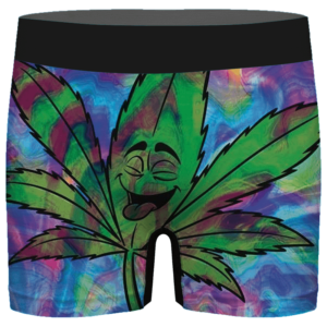 Marijuana Leaf Smiling Trippy Weed 420 Ganja Men's Underwear
