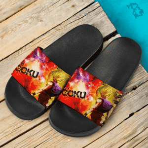 DBZ Son Goku And Shenron Explosive Red Artwork Cool Slide Sandals