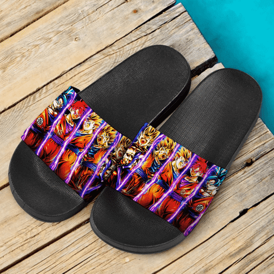 Dragon Ball Son Goku All Forms Majestic Art Slide Slippers