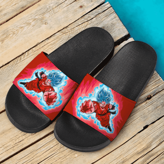 Dragon Ball Son Goku Super Saiyan Blue Kaioken Dope Slide Sandals