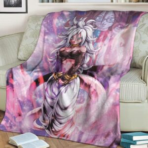 Dragon Ball Legends Beautiful Android 21 Rosy Pink Fleece Blanket