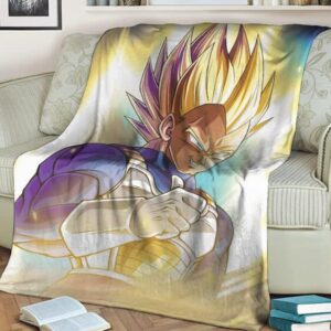 Dragon Ball Vegeta Super Saiyan 2 Thumbs Up Charged Up Fleece Blanket