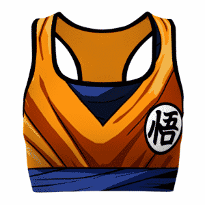 Son Goku Anime Detailed DBZ Orange Blue Awesome Sports Bra