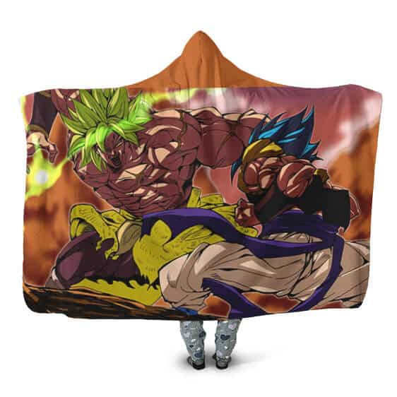 Dragon Ball Gogeta Super Saiyan God Vs Broly Hooded Blanket