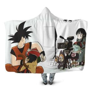 Dragon Ball Goku And Gohan Behind The Scenes Hooded Blanket