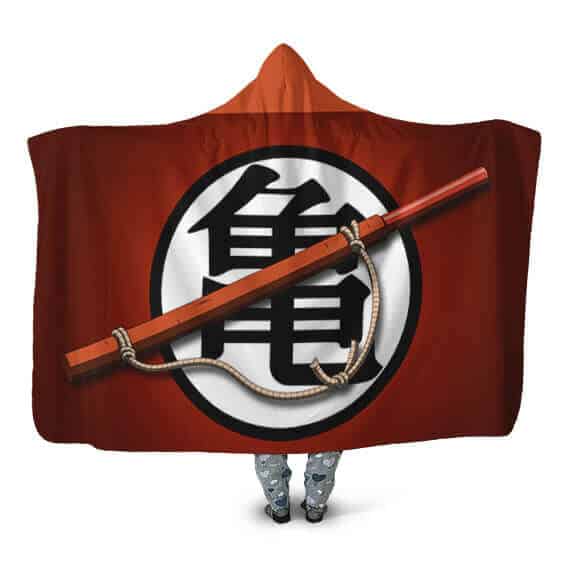 Dragon Ball Master Roshi Kanji With Power Pole Hooded Blanket