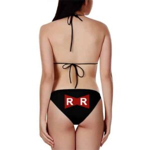 Dragon Ball Red Ribbon Army Symbol Black Two Piece Bikini