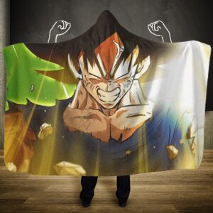 Dragon Ball Z Goku Becomes Legendary Saiyan Hooded Blanket
