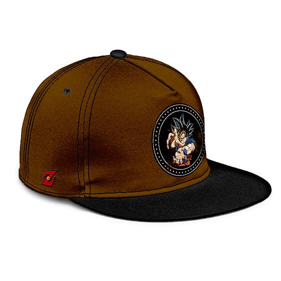 Dragon Ball Z Son Goku Kamehameha Black Badge Brown Snapback Hat