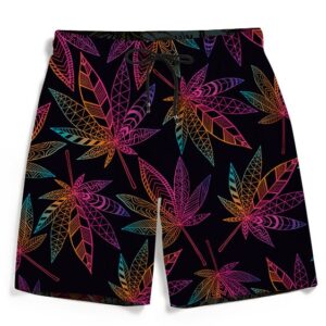 Marijuana Leaf Trippy Colors All Over Print Cool Men's Shorts