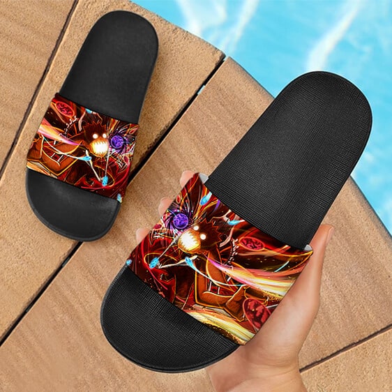 Naruto Six Tails Form Energizing Artwork Slide Slippers