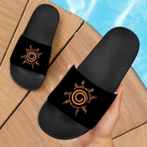 Naruto Uzumaki Eight Trigrams Seal Orange Black Slide Sandals