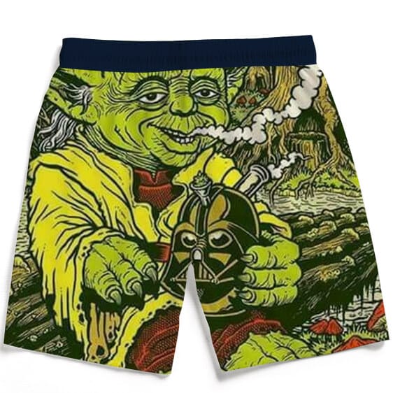 Yoda Smoking Darth Vader Bong Fun Awesome Men's Beach Shorts