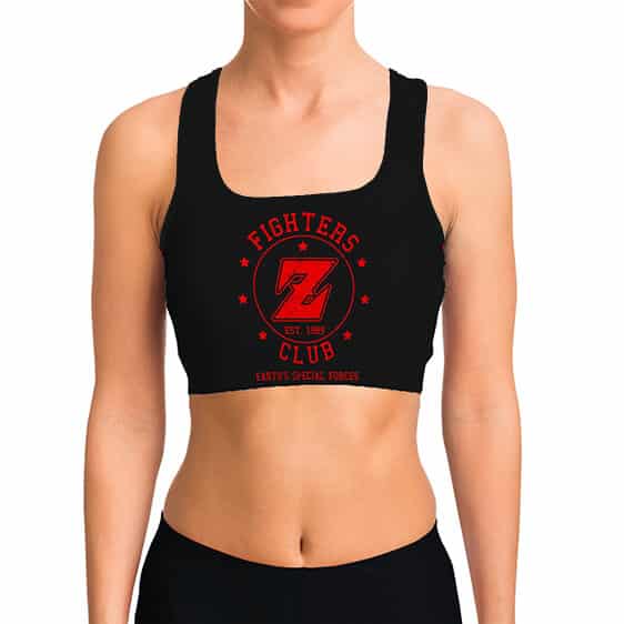 Z Fighters Club Dragon Ball Z Red and Black Cool Sports Bra