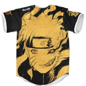 Naruto Uzumaki And Kurama Dualism Black And Yellow Baseball Uniform