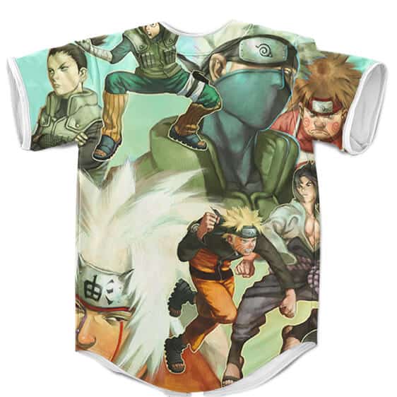 Naruto Shippuden Konoha Ninjas Poster Art Teal Baseball Shirt