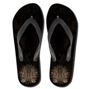 Cannabis Witchcraft Symbol Black Weed Thong Sandals
