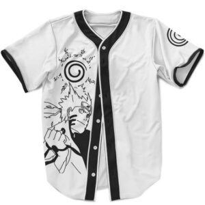 Simple Neat Black And White Uzumaki Naruto Baseball Jersey