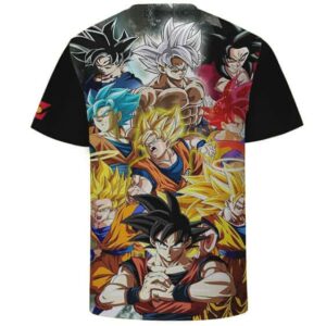 DBZ The Most Amazing Saiyan Son Goku All Forms Cool T-Shirt