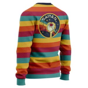 DBZ Adorable Saiyan Ship Logo Retro Rainbow Wool Sweater