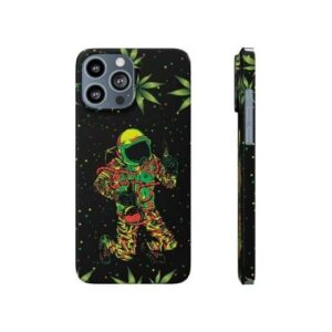 Astronaut Smoking Bong Weed Pattern Black iPhone 13 Case