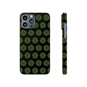 Unique Cannabis Weed Circular Pattern iPhone 13 Fitted Case