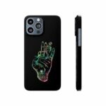 Vibrant Neon Hand Holding Weed Blunt Dope iPhone 13 Case
